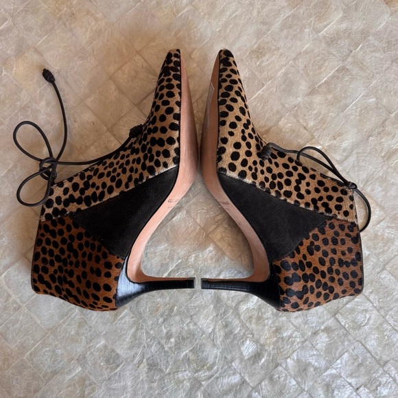 Ulla Johnson Suede & Calf Hair booties animal print brown textured sz 39 cheetah - Picture 5 of 10